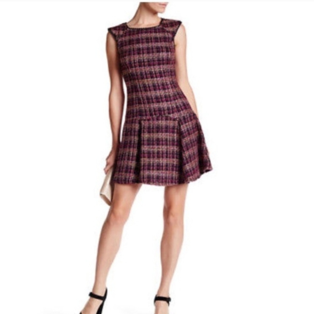 Nanette Lepore Tweed Flounce Dress